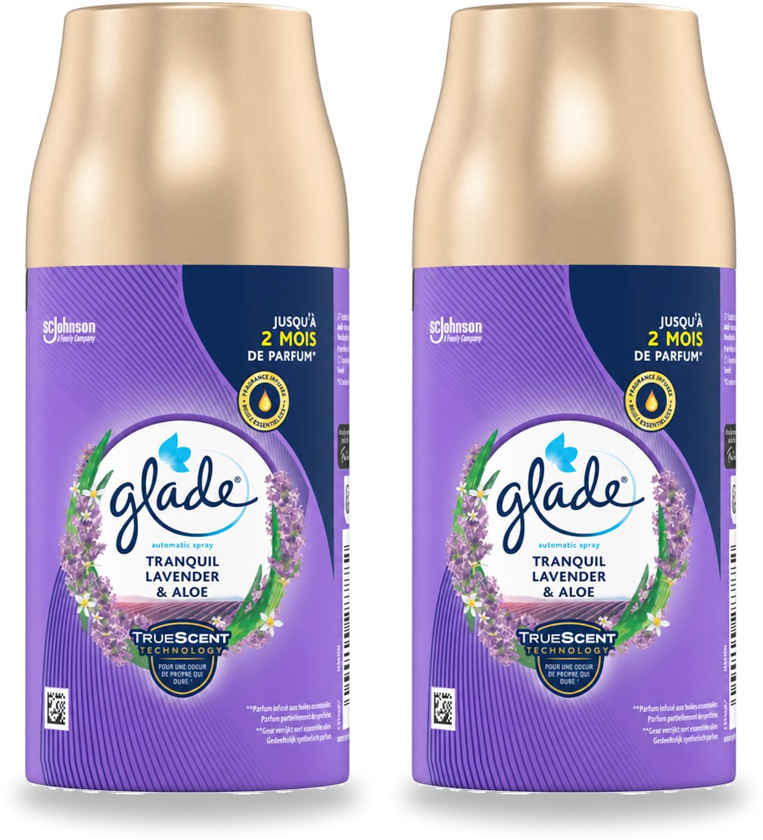 2 x Glade - Automatische Spray - Tranquil Lavender & Aloë - 269 g - Voordeelverpakking - 2 stuks