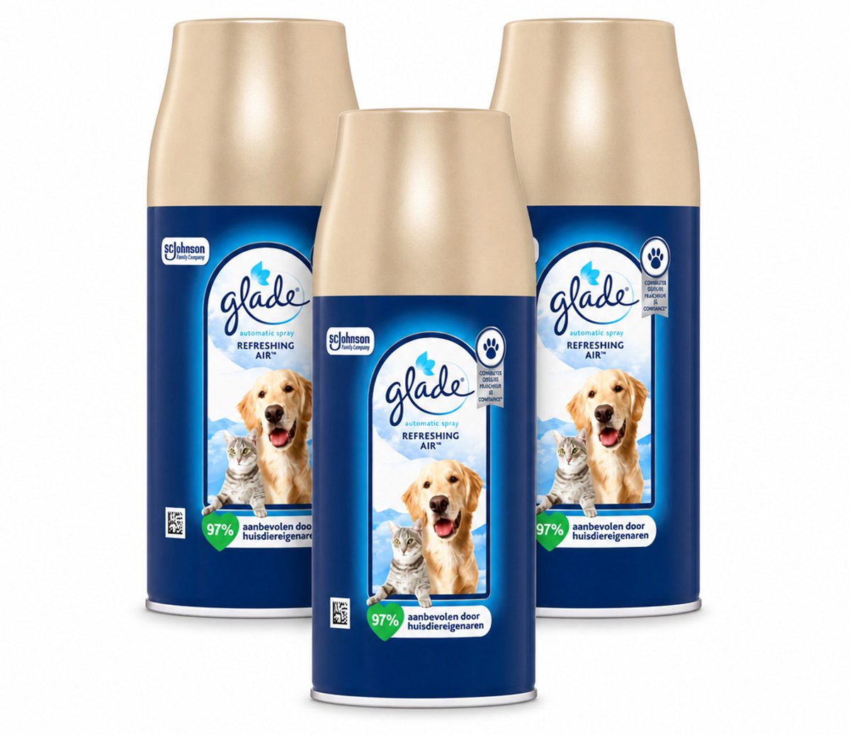 3 x Glade – Automatic Spray Navulling – Refreshing Air Huisdieren – 269 ml - Voordeelverpakking - 3 stuks