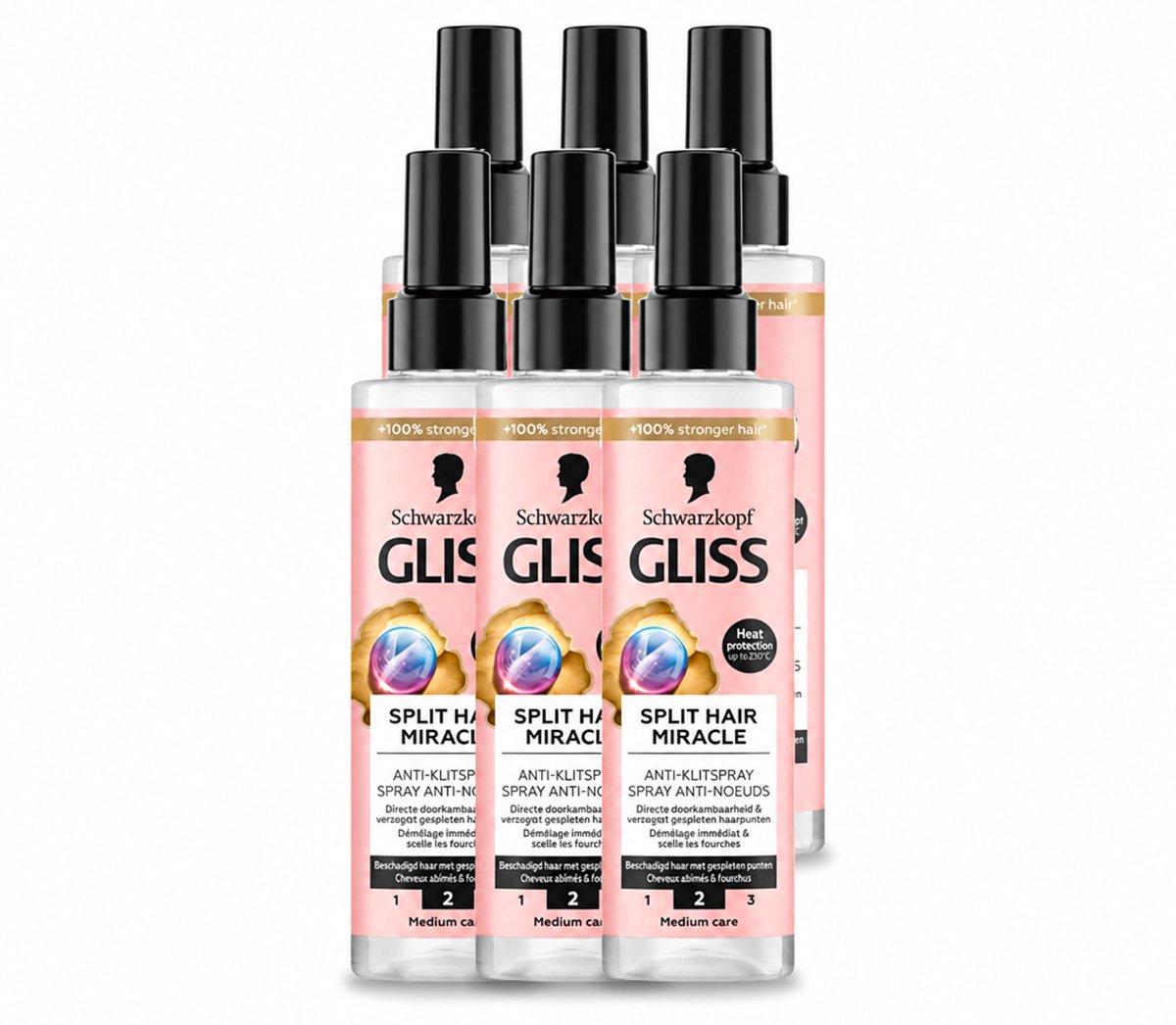6 x Gliss - Split End Anti-Klit Spray - Tegen Gespleten Haarpunten - 200 ml - Voordeelverpakking - 6 stuks