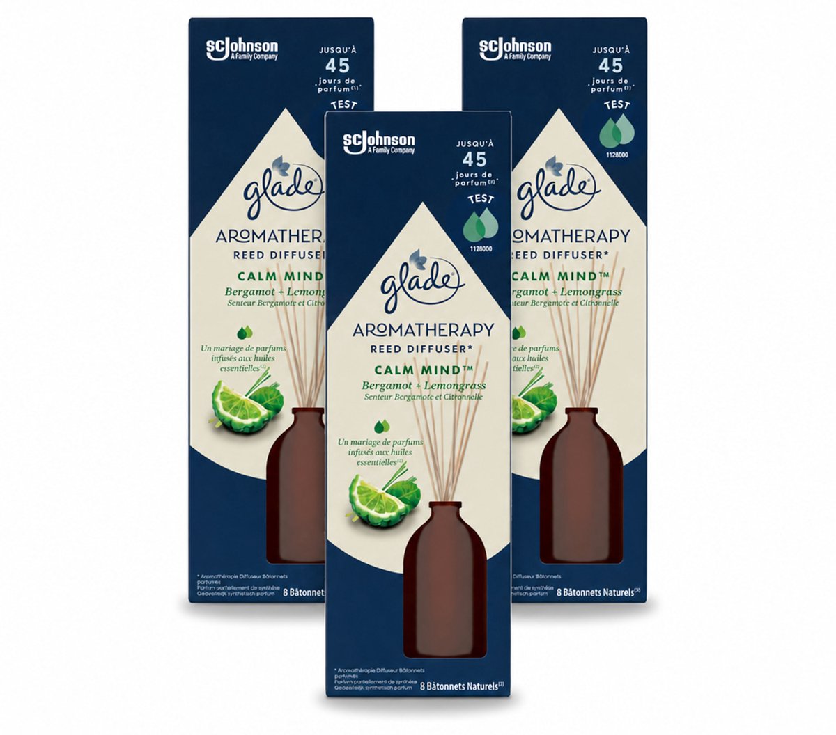 3 x Glade - Geurstokjes Calm Mind - Aromatherapie Geurverspreiding - 80 ml - Bulkverpakking - 3 stuks