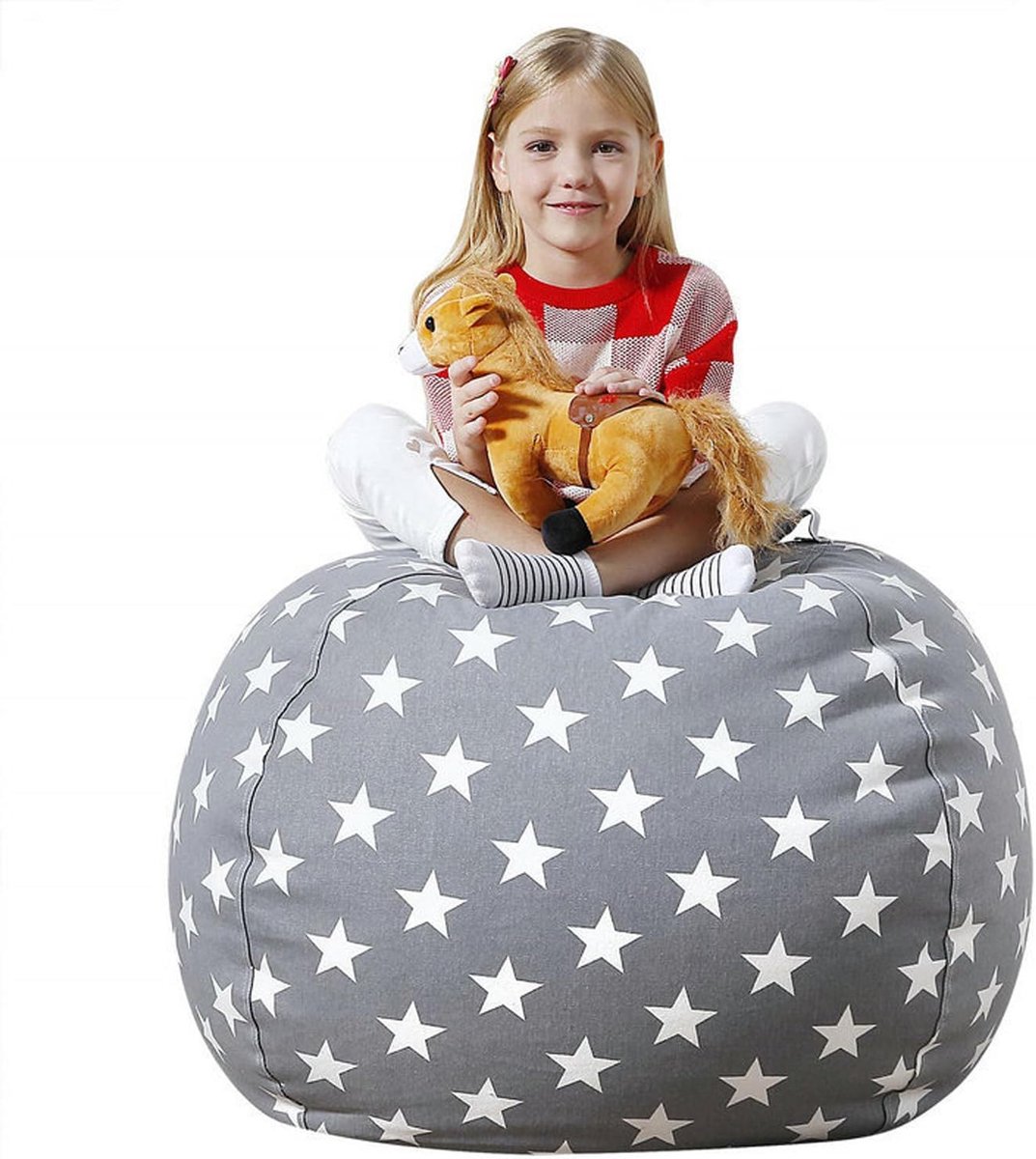 Speelgoedopslag, zitzak, zitkussen, zacht, speelgoed opbergtas, pluche zitzakkussen, comfortabel, duurzaam, speelgoedopbergtas voor het lezen en bewaren van speelgoed (45 cm)