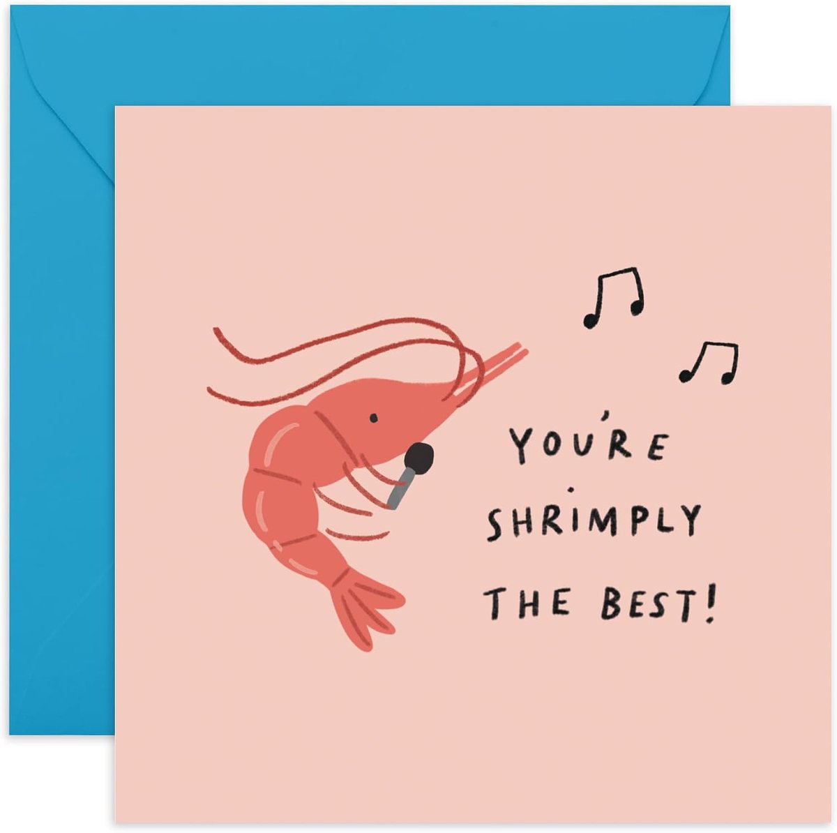 - 'Shrimply The Best' - Geschenken voor beste vrienden, BFF, Bruv, Mate, Broer, neef, collega's, hem - zingende garnalen - wordt geleverd met leuke stickers