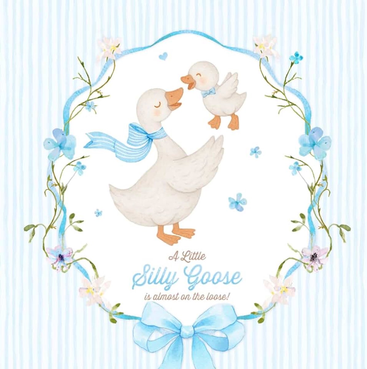 Silly Goose Baby Shower Guest Book: Sign-In Keepsake With Wishes For Newborn, Advice For Parents & Gift Log | Blue for Boy