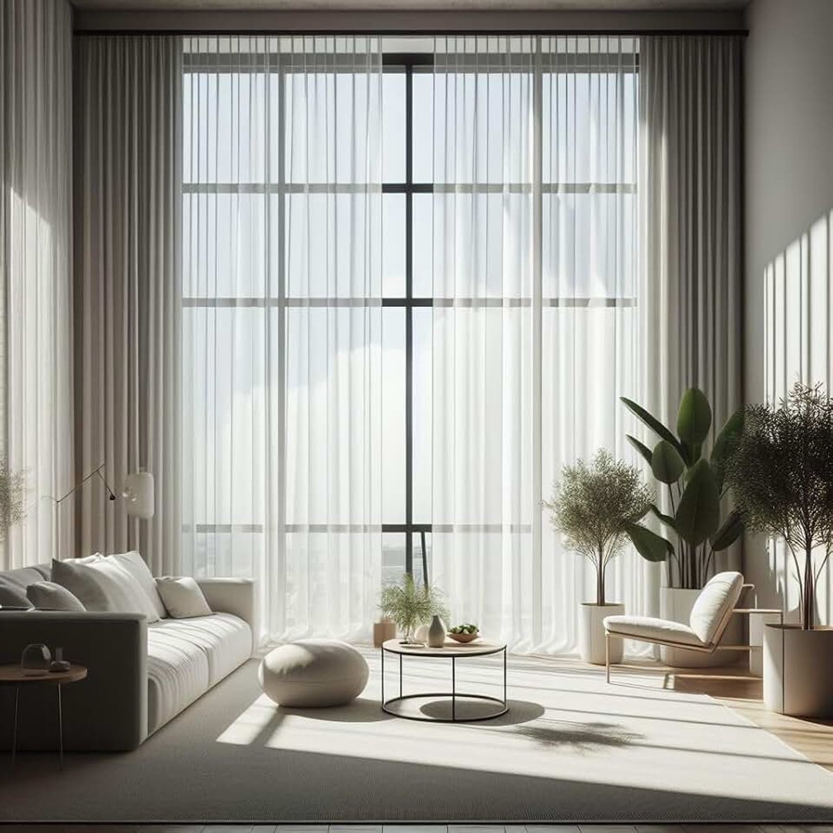 Voile, wit, halftransparant, met plooiband, loodband, voor woonkamer, slaapkamer, kinderkamer, hotelkamer, elegant, modern, luchtig, in verschillende maten (150 x 300 cm (h x b)
