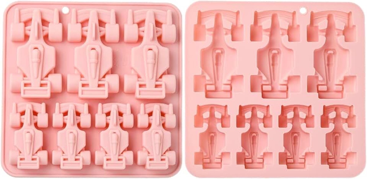 2 Stks Racing Auto Siliconen Mallen 7 Holte Voertuig Chocolade Mallen Voor Bakken Jelly Candy Cake Decoratie Biscuit Dessert