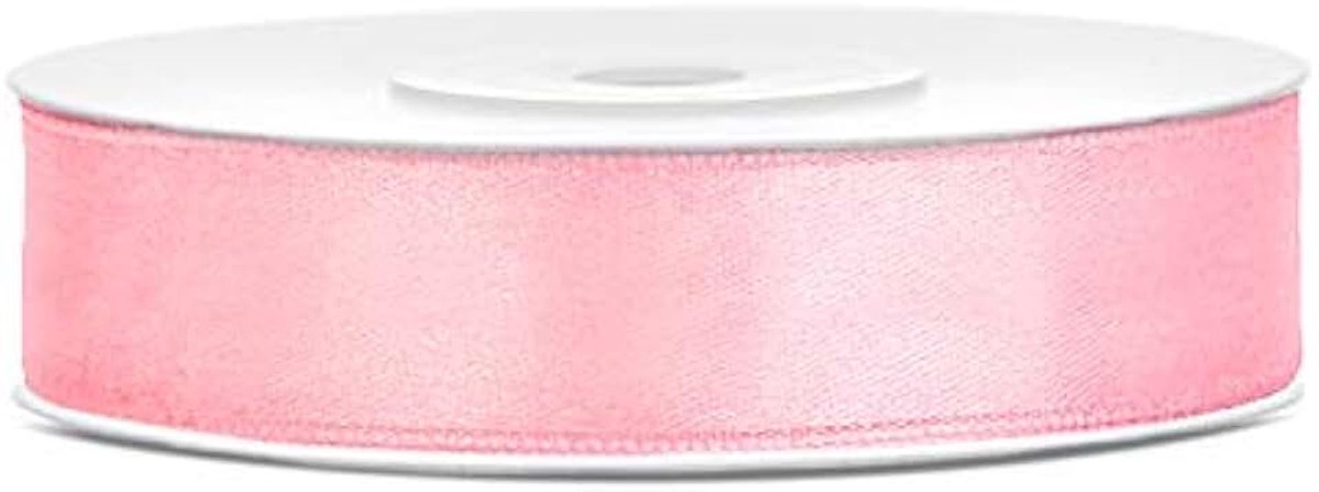 Polyester Strik En Geschenkverpakking 6/12/25/38/50/100mm x 25m (Maat 12mm x 25m - Kleur Lichtroze)