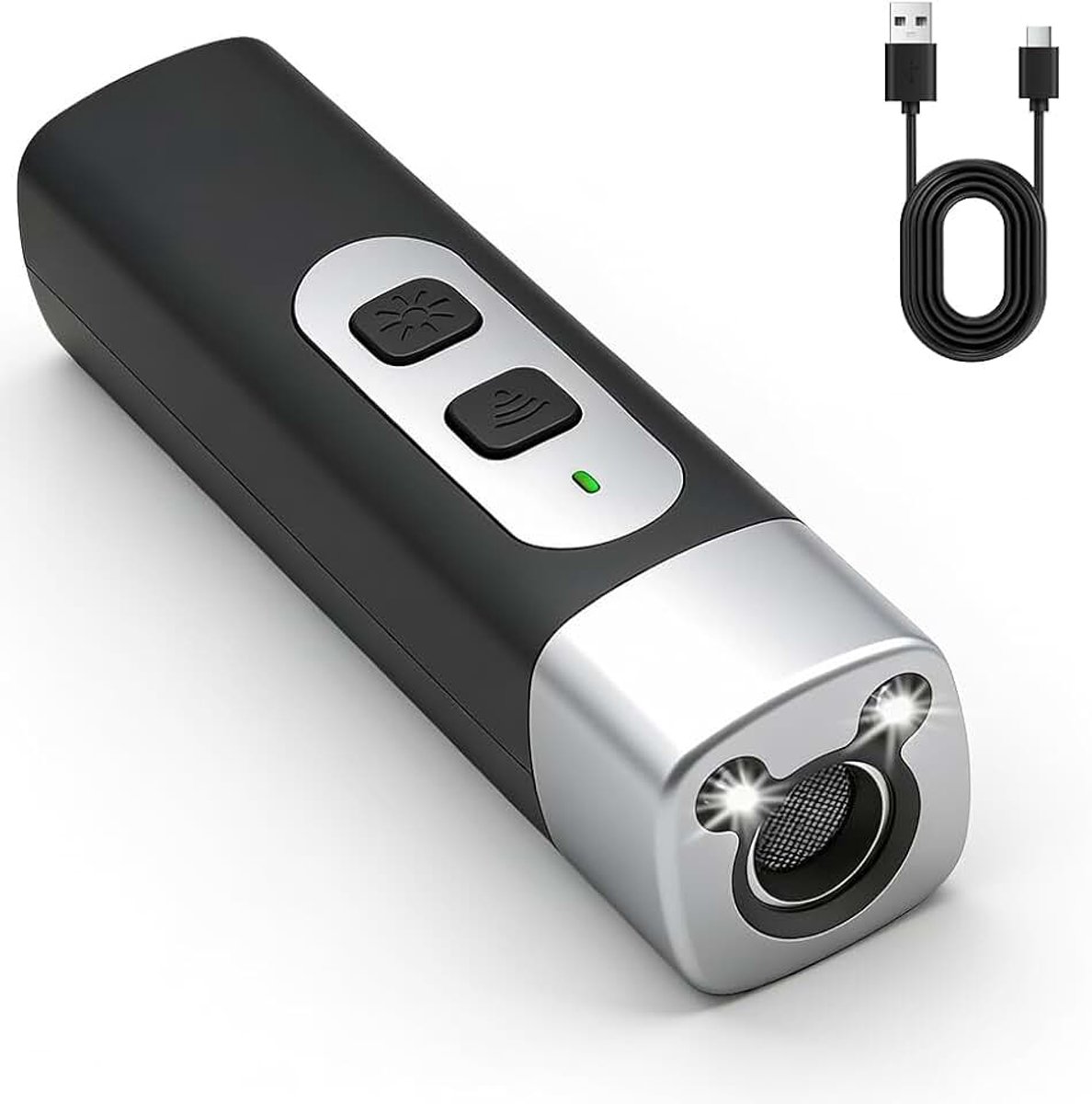 Ultrasoon geluid voor honden, oplaadbaar, anti-blak voor honden, ultrasoon apparaat voor honden met 3 instelbare frequenties, led-zaklamp voor kleine honden, binnen en