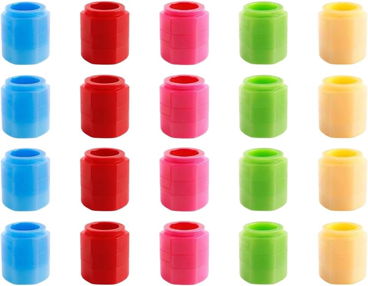 20 stuks lichtgevende ventieldoppen voor de auto, 5 kleuren, fluorescerende ventieldoppen, universeel voor auto, motorfiets en fiets