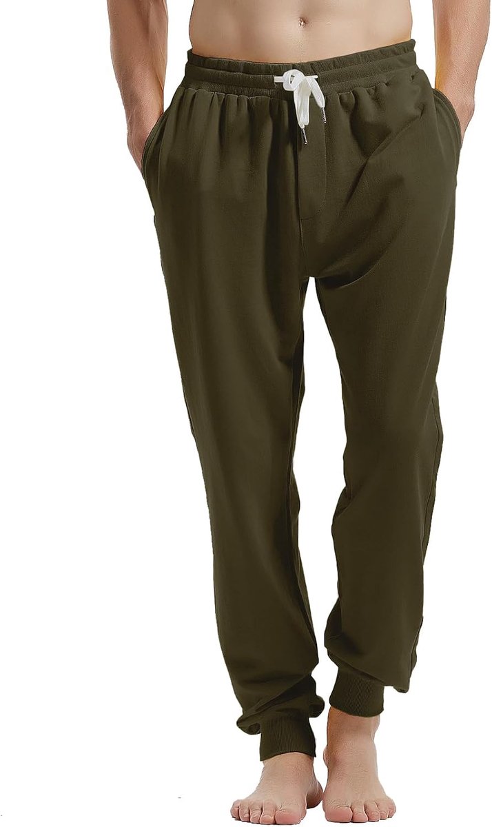 Coulee Joggingbroek voor heren, katoen, joggingbroek met zakken, fitness-vrijetijdsbroek met trekkoord