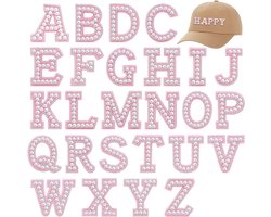 26 stuks zelfklevende kralen, strassapplicaties, A-Z, alfabet 3D-letterpatches, glanzende letterpatches voor doe-het-zelf handwerk, decoratie of reparatie van hoeden, kleding