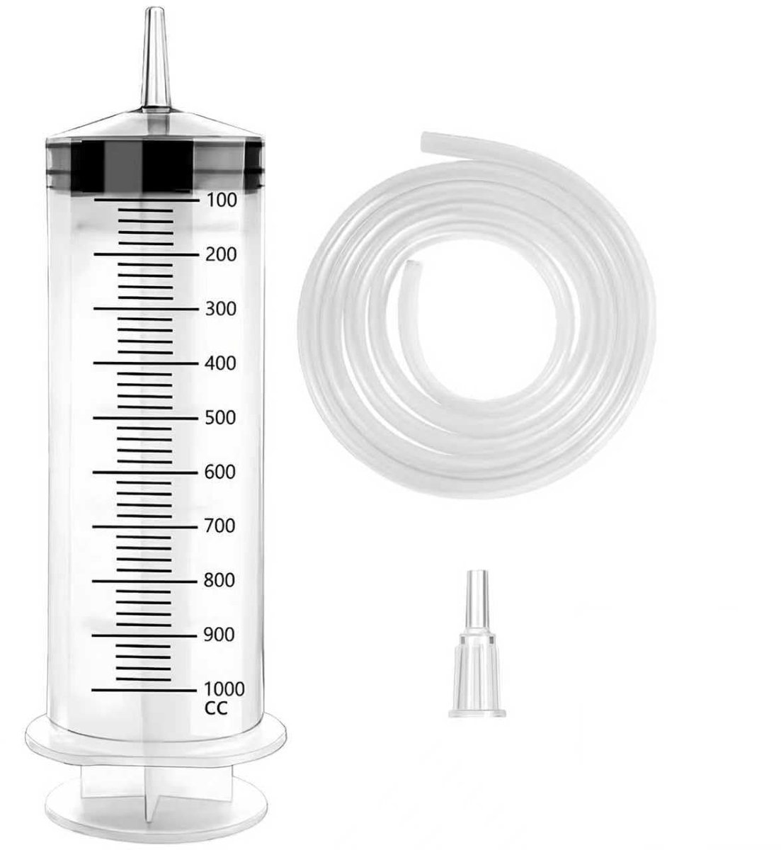 Spuit met slang, olieafzuigspuit, 1000 ml, oliespuit, oliepomp, handpomp met niveau-indicator, oliepomp, handpomp met niveau-indicator, olieafzuigpomp voor motor, auto, transmissie