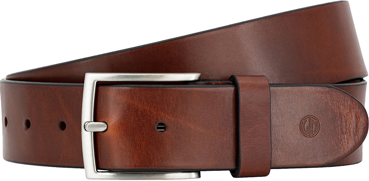 LINDENMANN leren heren riem - cognac