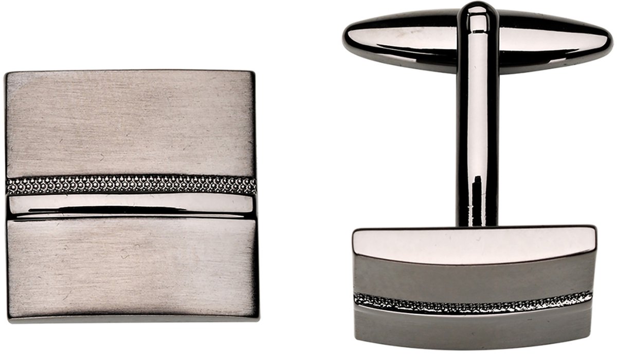 LINDENMANN heren manchetknopen gunmetal - donkergrijs