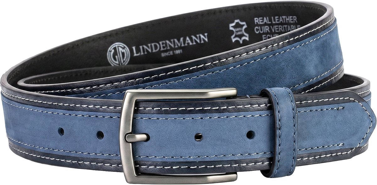 LINDENMANN leren heren riem - marine