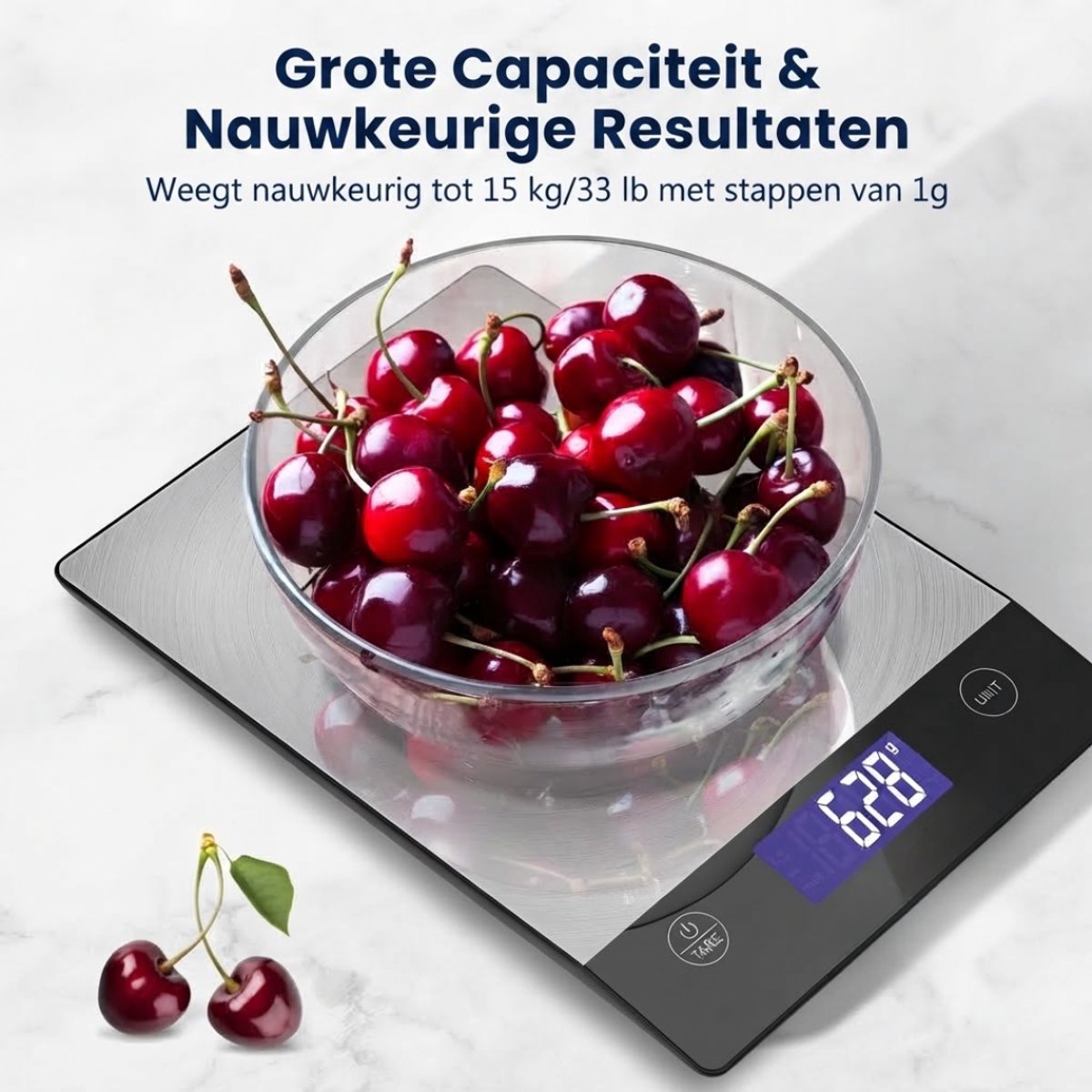 SP® Keuken Weegschaal - Keukenweegschaal - Keukenweegschaal Digitaal - Zilver - 23cm x 15cm x 2cm