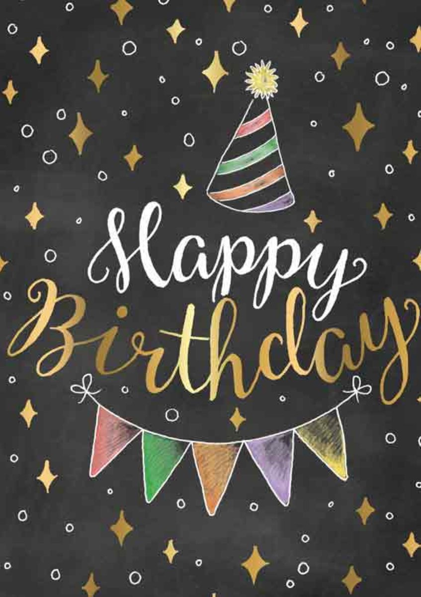 Luxe Wenskaart Verjaardag - Wenskaarten - Verjaardagskaart - Jarig - Happy Birthday - Geburtstag - Anniversary - Serie Sketch'd - Artige - Kaart - 1 Stuks - In Folie - Gratis Verzonden - Hoge Afnamekortingen - 12x17cm