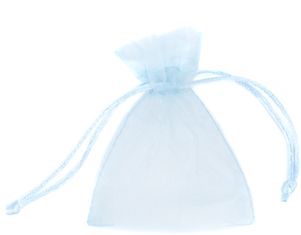 Organza zakjes - cadeauzakje - 9 x 12 cm - blauw - 10 stuks