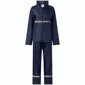 Noxxo Regenpak Unisex - Dames & Heren - Regenjas & Regenbroek - Waterdicht & Ademend - Reflecterend - Met Capuchon & Draagtas - Donkerblauw - Maat M