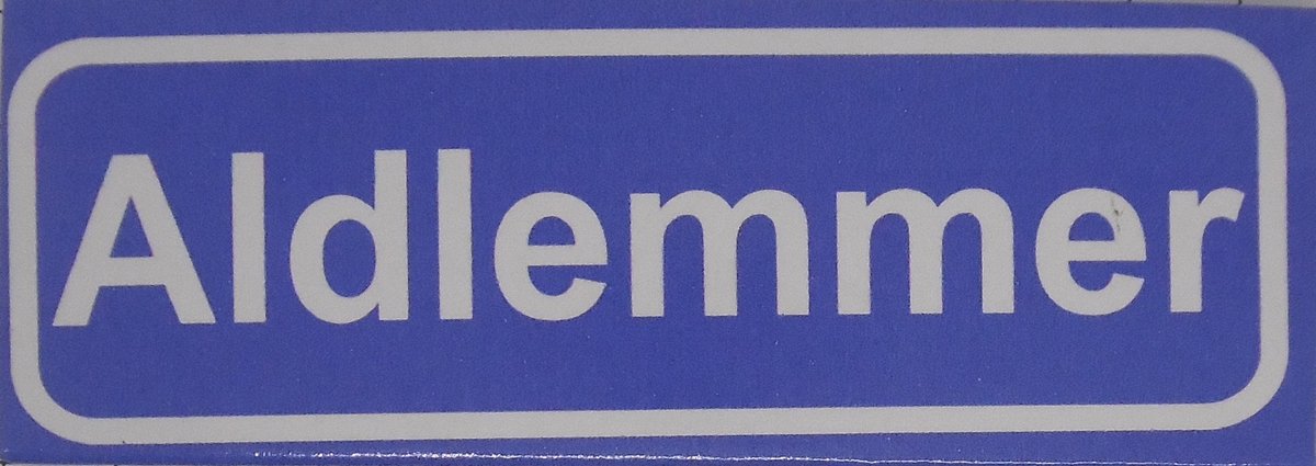 Souv© - koelkast magneet - plaatsnaam bord - kombord - souvenir - koelkastmagneetje - relatiegeschenk Aldlemmer