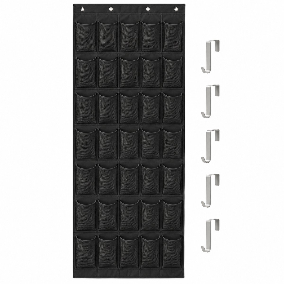 JustValue Hangende Schoenenopberger - 35 Vakken - Zwart - Deur Organizer - 175 × 60 cm
