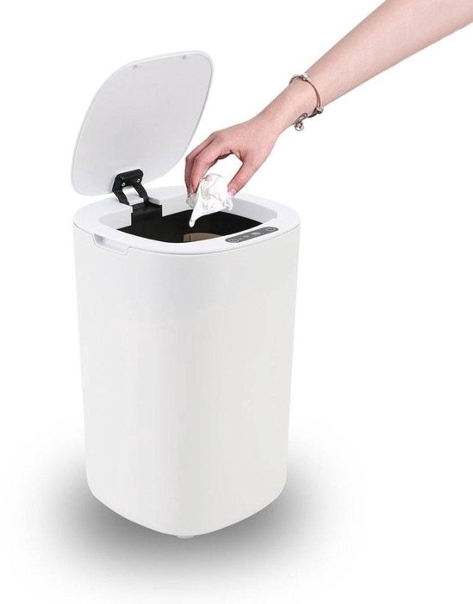 12 liter contactloze automatische vuilnisemmer met slimme sensor voor badkamer, kantoor, keuken - stille en waterdichte design