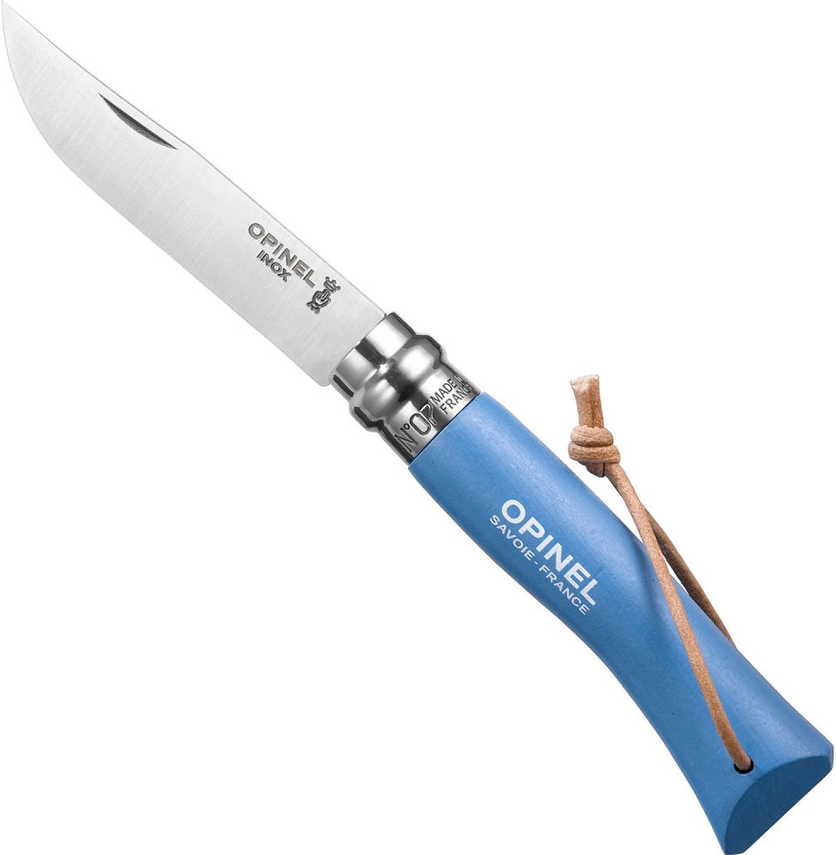 Opinel Zakmas N°7 - RVS - Blauw - Made in France - In Blister Verpakking