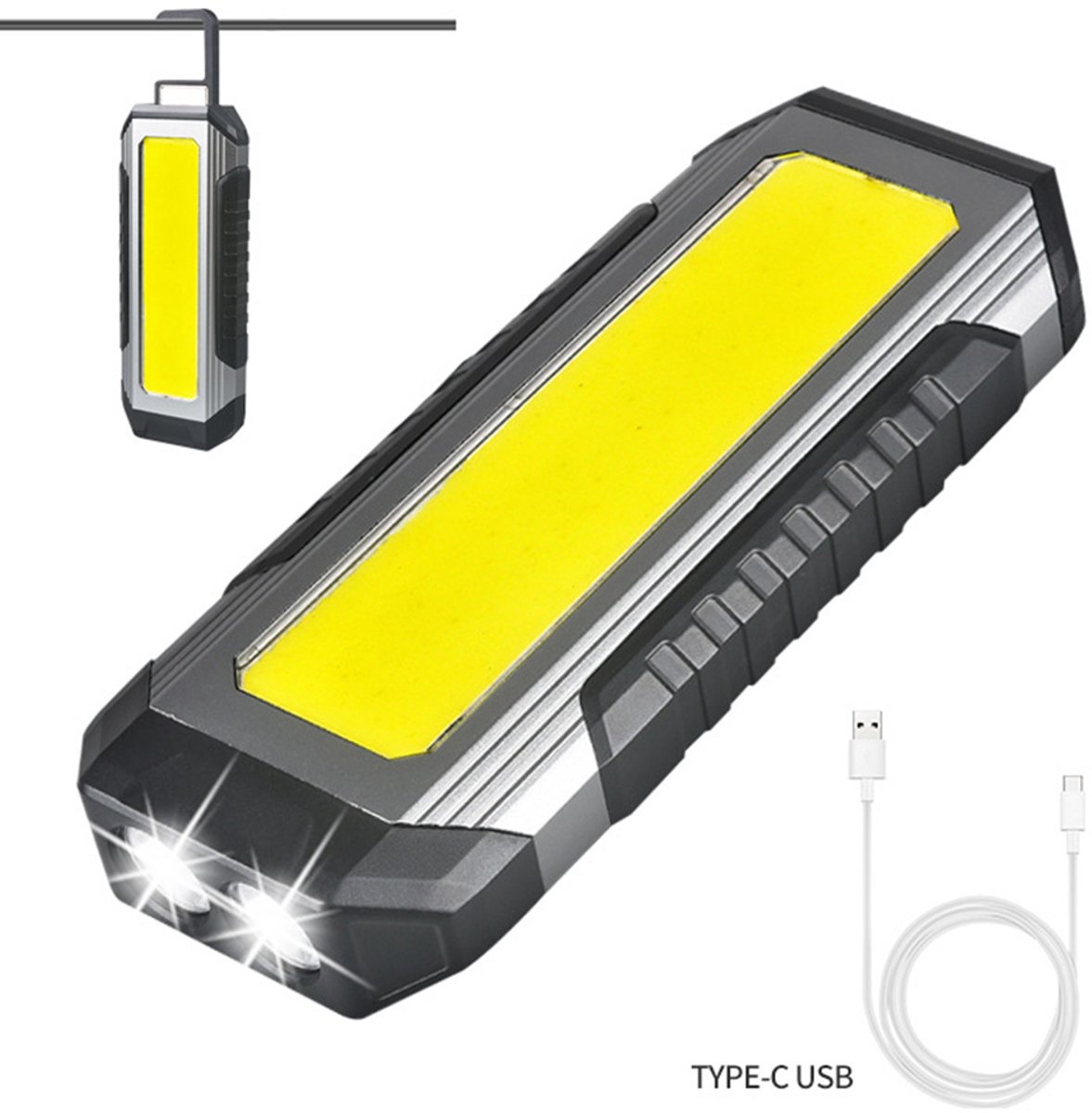 COB magnetische werklamp - Autoinspectielamp - Autozaklamp - LED-werklamp - K586 - 4000 mAh - Geschikt voor autoreparatie en -inspectie - Geel