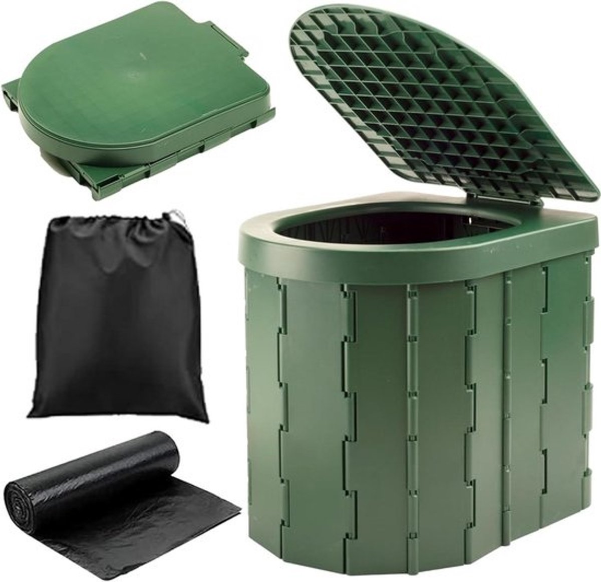 Draagbaar Campingtoilet Vistoilet - Opvouwbare Toilettemmer voor Kamperen
