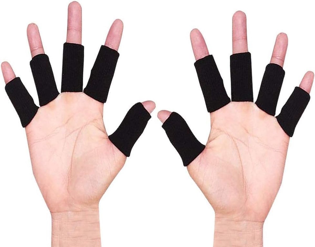 10 handverbanden, bescherming tegen handletsel, elastische bandage voor handgewrichten, uniseks, zwart