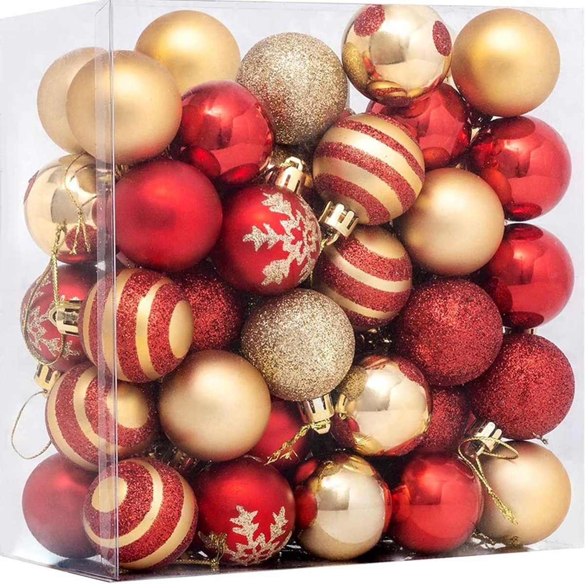 Kerstballen, 50pcs Kerstbal Ornamenten, Shatterproof Plastic Ballen Decoratie, voor Kerstboomdecoraties, Partijdecoraties, Boomornamenten