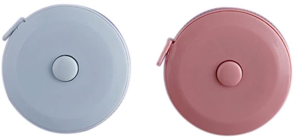 2 stuks 1,5 m zachte, intrekbare naaitape voor naaisysteemsnijder (blauw/roze)