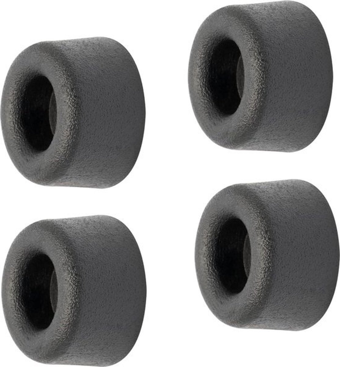 Deurstopper Set van 4 zwart rubberen wanddoppen - Ø 18 x 10 mm - inclusief bevestigingsmateriaal