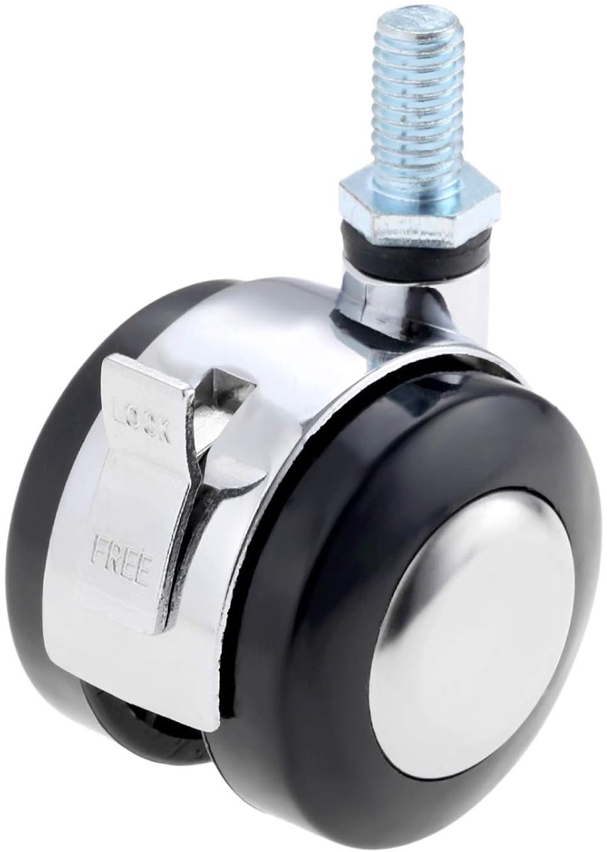 1 ST Swivel Plate Casters Wielen Castor Dubbele Roller Meubelwagen Accessoires With brake 1.5inch, 8mm.