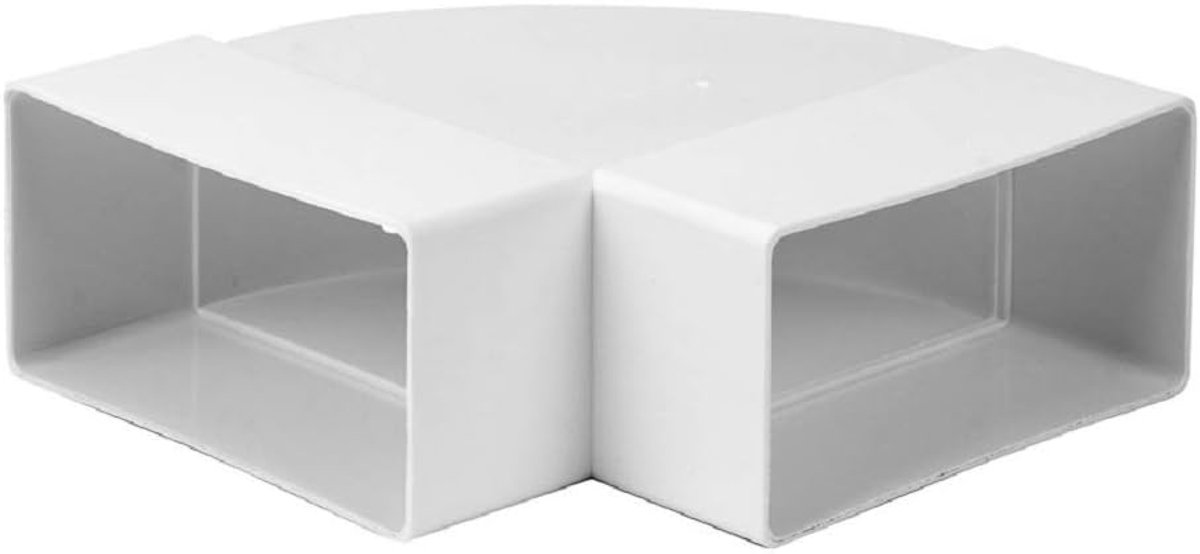 110x55mm 90° boog voor vlakke kanaalventilatiesystemen (vrouw) - kunststof horizontale kanaalboog