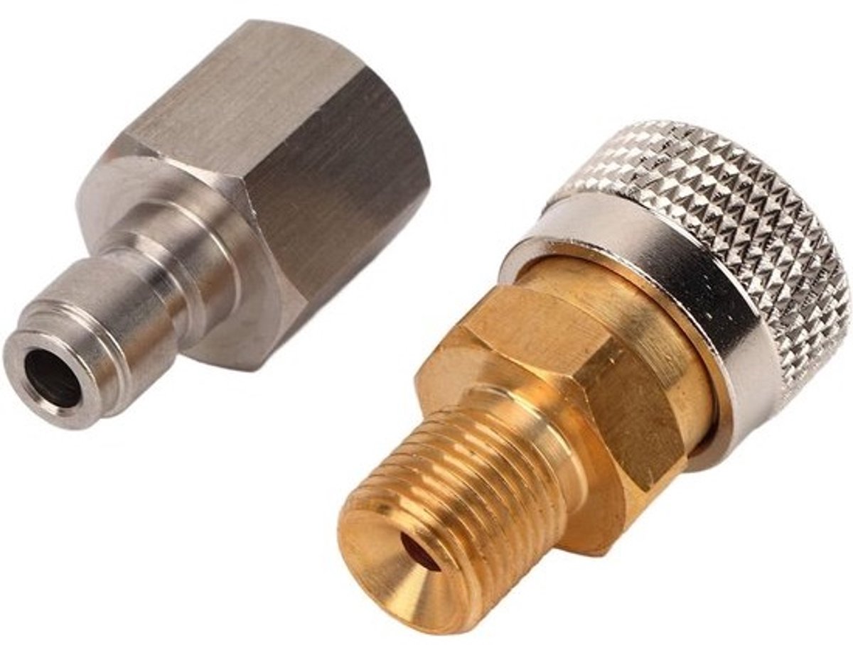 SnelShoppen - Snelkoppeling Koppeling Socket, 1/8 BSPP Quick Connector met Pakking voor Pneumatische Toepassingen, Sterk RVS, Corrosiebestendig, Meerd