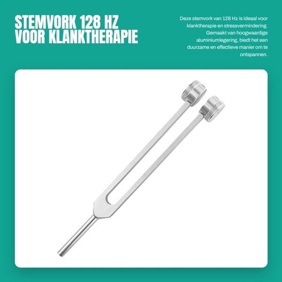 Dailygoods - Stemvork 128 Hz - Aluminiumlegering - Klanktherapie - Chakra Healing - Stressvermindering - Robuust en duurzaam - Geluidsvork
