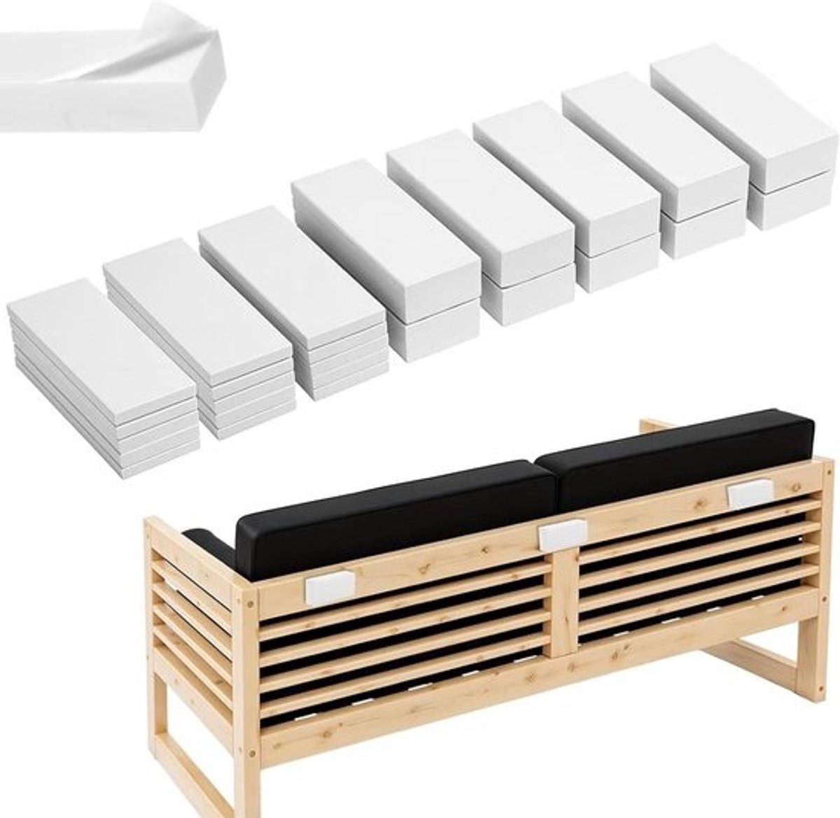 Set van 25 zelfklevende EVA-foam standoffs voor wandbescherming, hoofdbordstopper - 10 stuks 15 mm en 15 stuks 5 mm voor muren en meubels