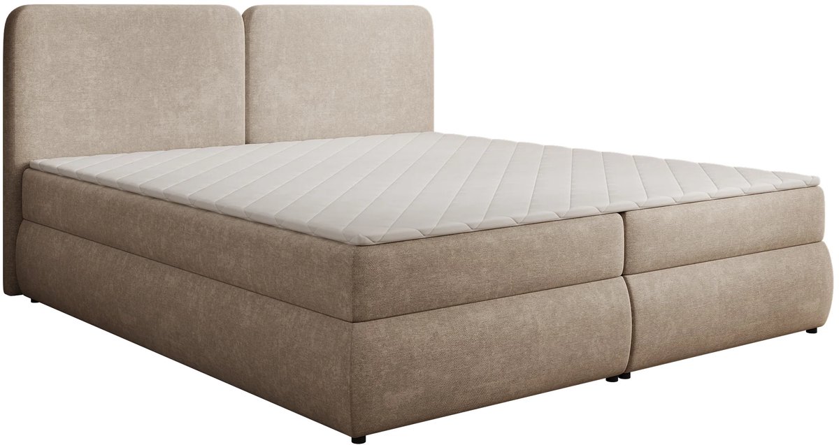 Meubella - Novu - Boxspring met opbergruimte - Stof beige - 180x200 cm thumbnail 4