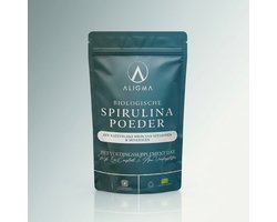 Aligma Biologische Spirulina Poeder 500g | EU Biologisch Keurmerk | Superfood Rijk aan Vitamines & Mineralen | 100 Porties | Vegan | Zonder Toevoegingen