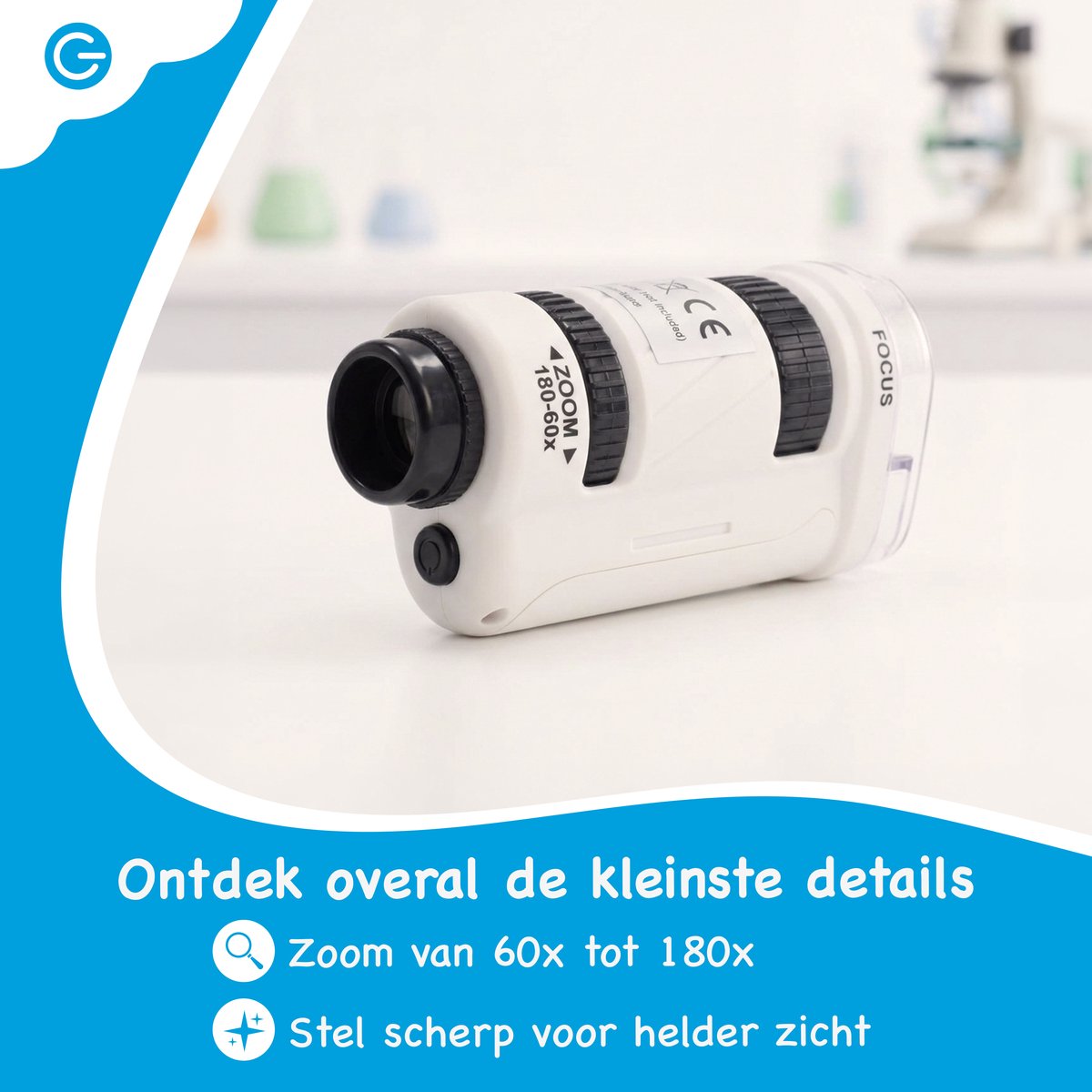 Silvergear® Microscoop voor Kinderen Set 3 in 1 - Tafelmicroscoop, Draagbare Microscoop & Verrekijker incl. Accessoires - Educatief STEM Speelgoed - Cadeau Jongens en Meisjes - 6, 7, 8, 9, 10, 11, 12, 13, 14, 15, 16+ Jaar - Wit — afbeelding 7
