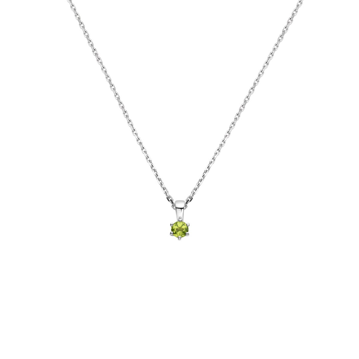 Collier Met Geboortesteen 41 + 4 Cm Zilver Gerhodineerd