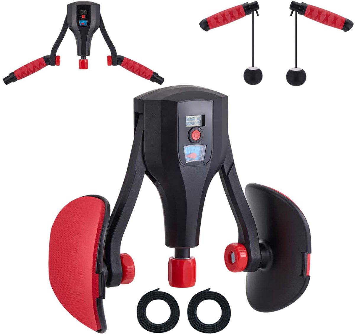 Bekkenbodemtrainer - Dij- en bilspiertrainer - Beenklem voor postpartum herstel - Verstelbaar - Multifunctioneel - Geschikt voor thuis en in de sportschool - Unisex - Draadloze bal - Zwart en rood