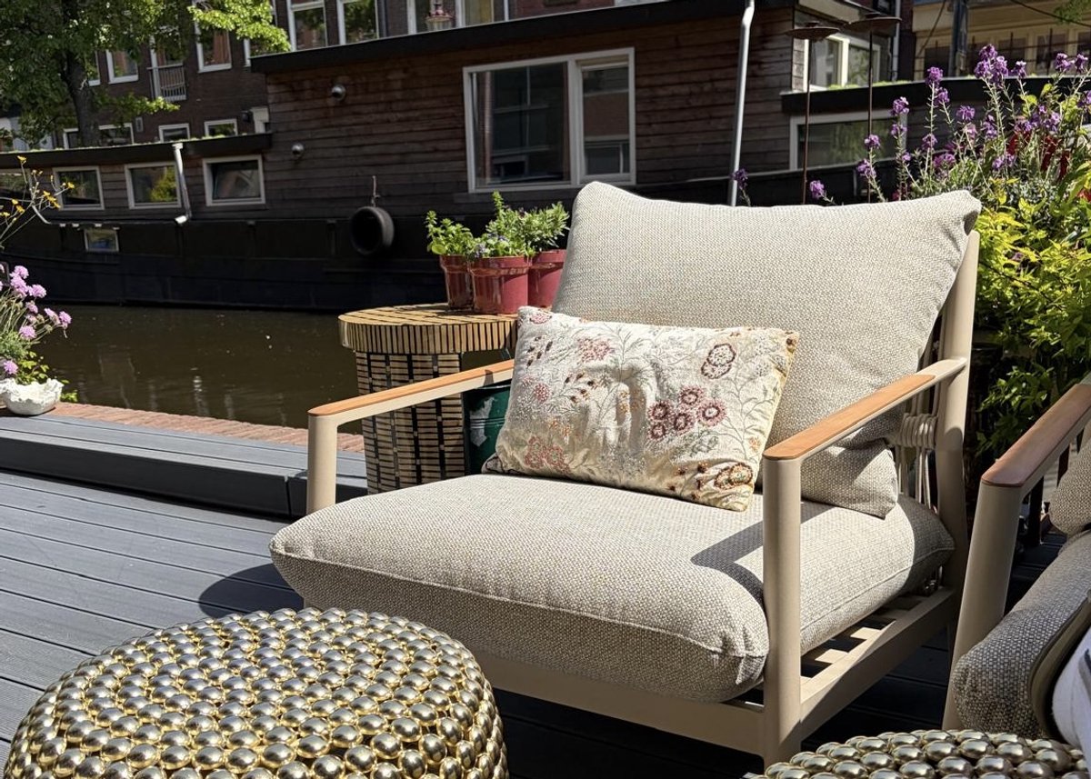 Apple Bee Belito Julia Lounge Chair - Taupe - Aluminium & Rope