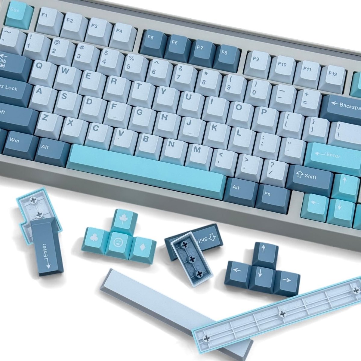 Complete Set van 163 PBT Toetsen, Dubbel Gespoten, Niet-Glanzend, Geschikt voor Cherry MX Schakelaars en Diverse Mechanische Toetsenborden