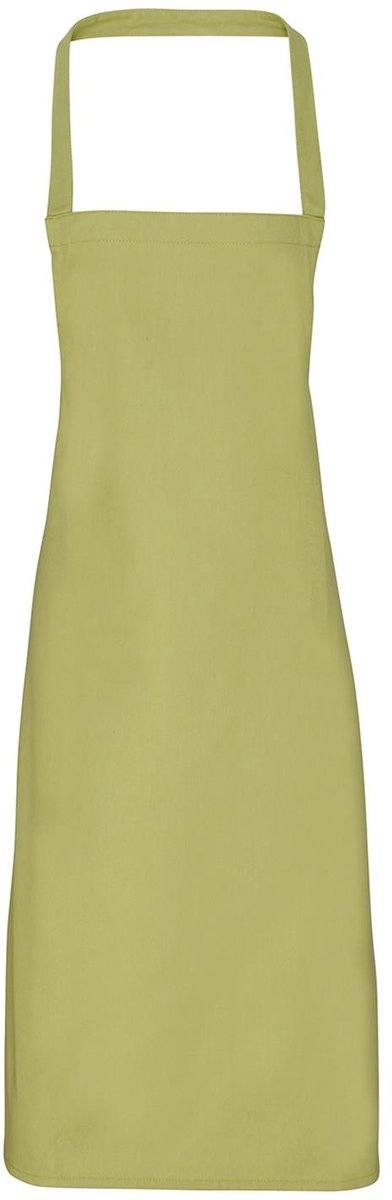 Schort, voorgekrompen absorberende katoenentwill, halterschort | Organische katoen | Banden van dezelfde stof | Lengte vanaf de taille 62 cm Kleur Natural