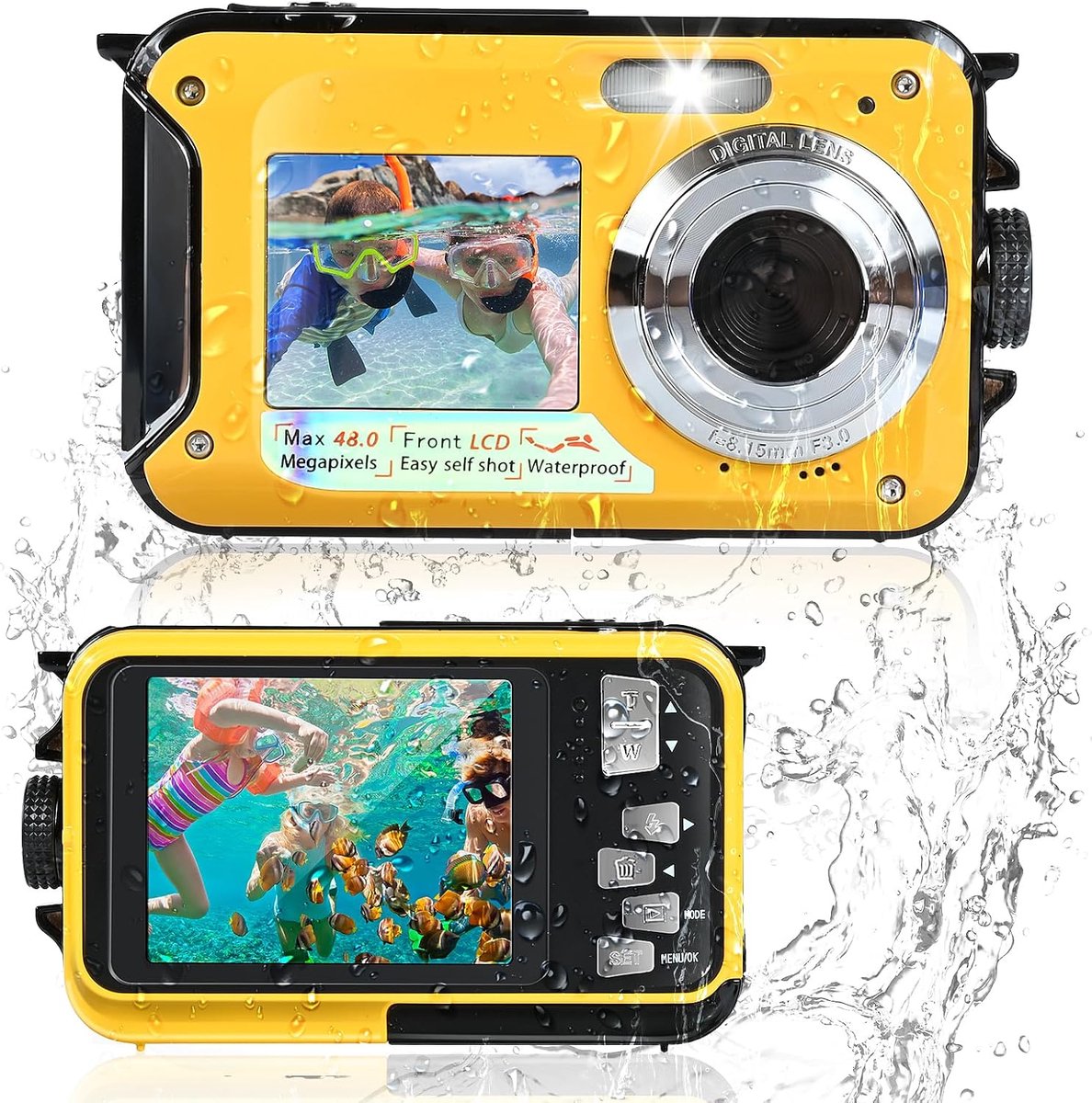 Camera, Comius Sharp digitale onderwatercamera, 10 ft, 30 MP, foto, FHD, video, 16 x digitale zoom, met 32G geheugenkaart voor onderwaterselfies, duiken, zwemmen