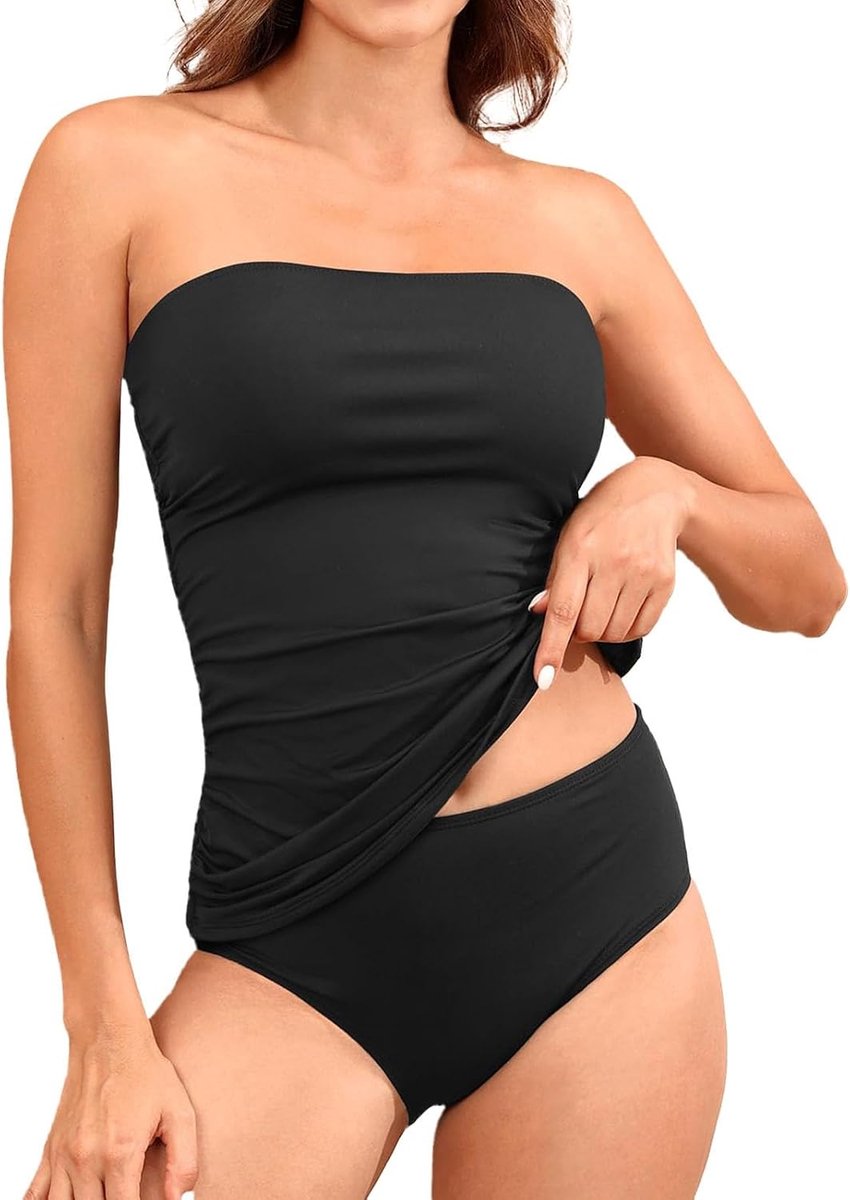 Bikini Dames Set Hoge Taille Buikweg Push Up Tankini Tweedelig High Cut Neckholder Sportief Vintage Retro Strandmode Vakantie Sexy Gewatteerd A25