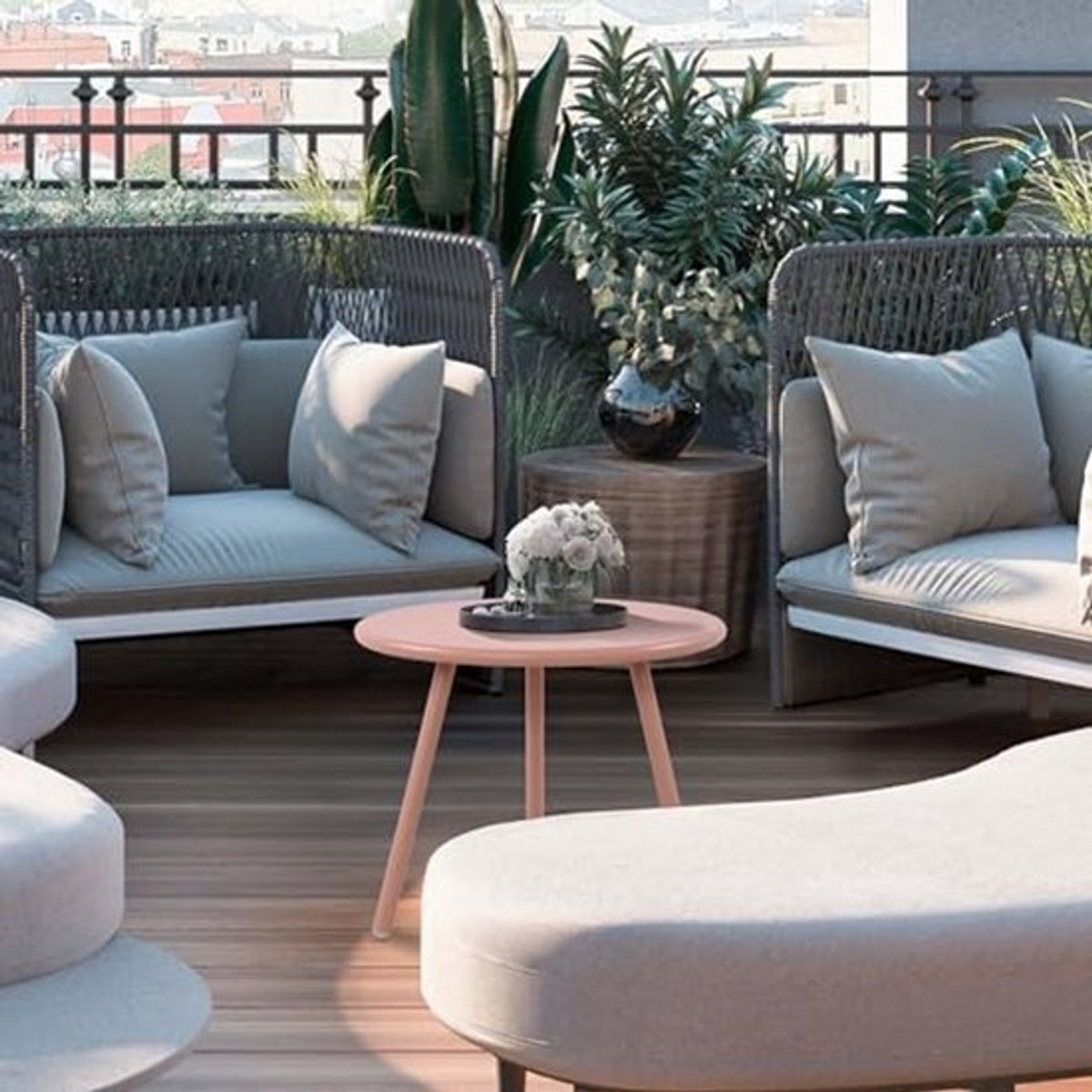 Ronde Salontafel voor Binnen en Buiten - Weerbestendige en UV-bestendige Loungetafel
