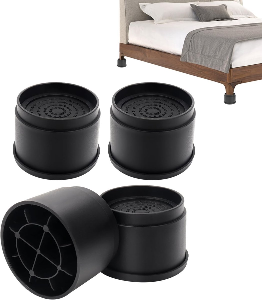 Meubelverhoging, 4 stuks bedverhoging, zware belasting, bankverhoging, meubelverhoging, rond 5 cm, stapelbaar, tafelpootverlenging, meubelverhoging
