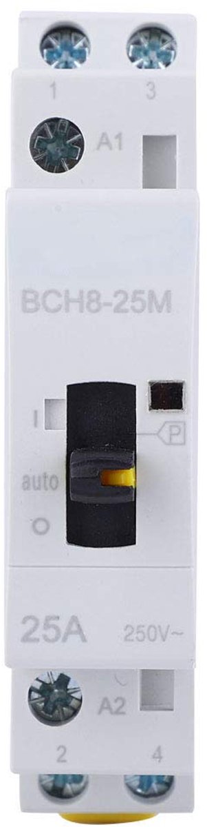 25A DIN rail AC 24V schakelaar 2 polig huishoudelijke AC schakelaars BCH8-25M met handmatige functie 24V (2NO)